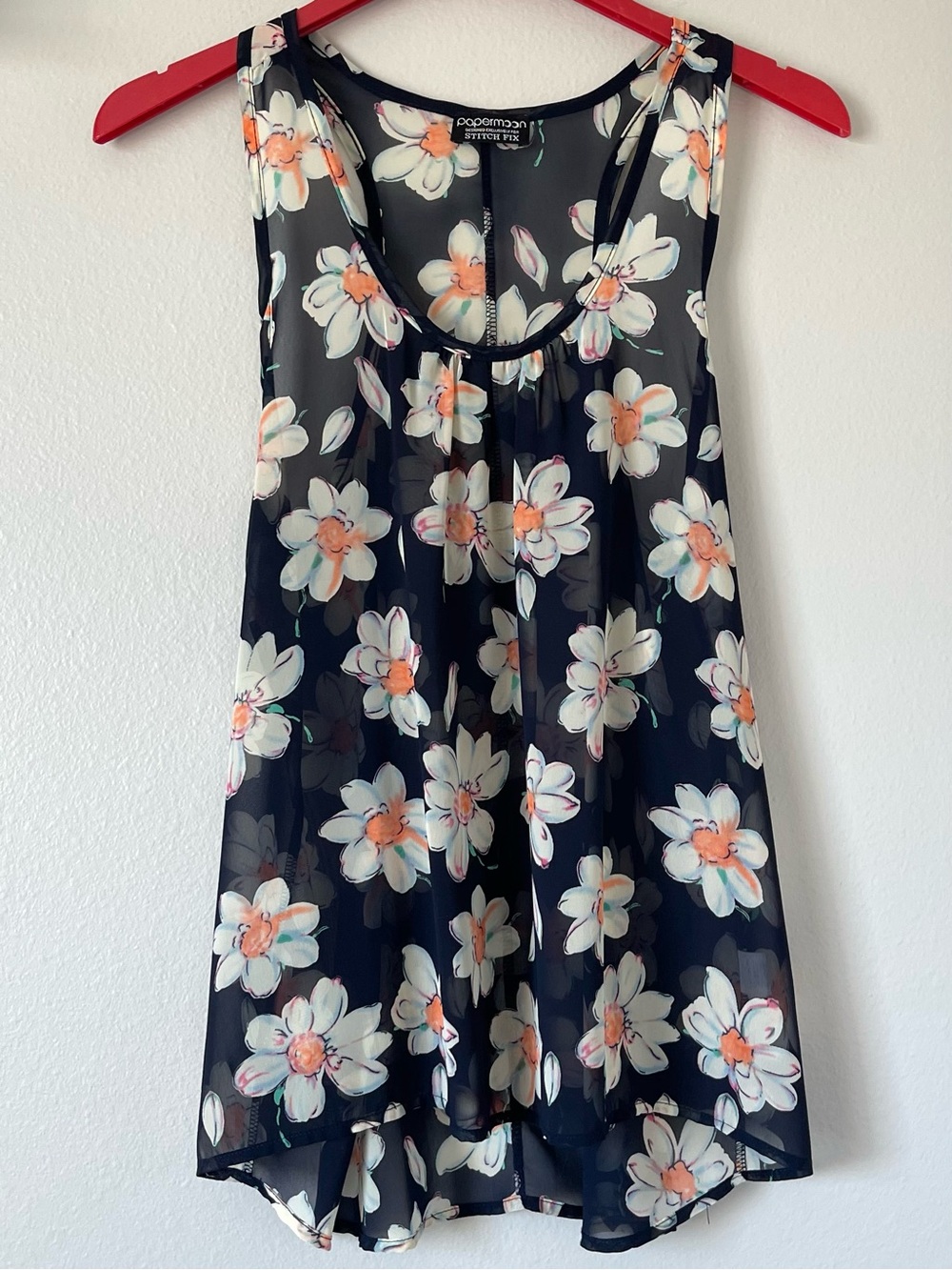 Papermoon for Stitchfix Sheer Top - Racerback & Floral - Size Medium
